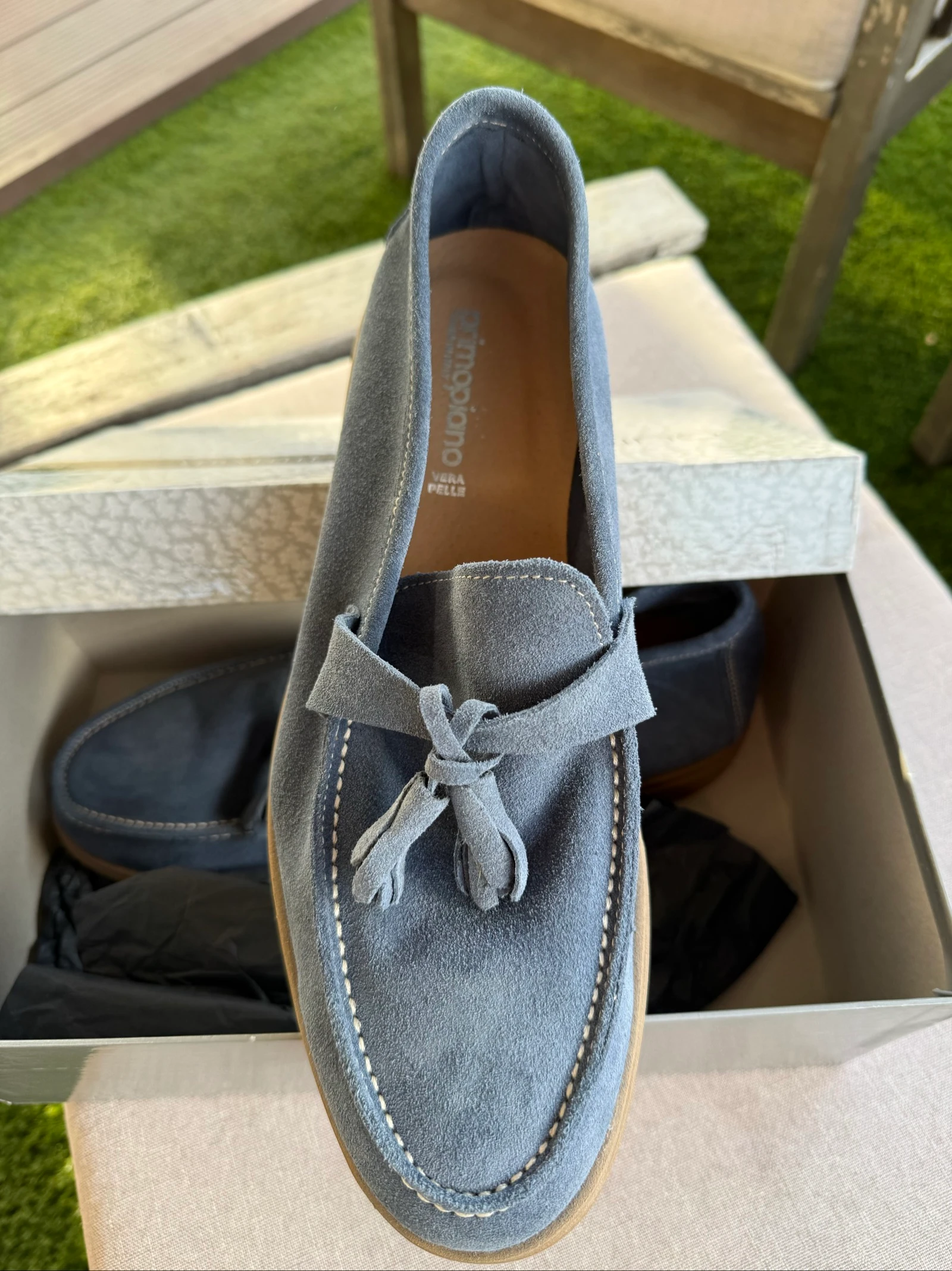 Mocasines de ante azul con borlas Primopiano - Talla 44 – photo 5